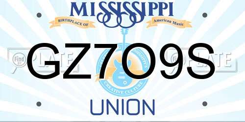 GZ7O9S Mississippi License Plate