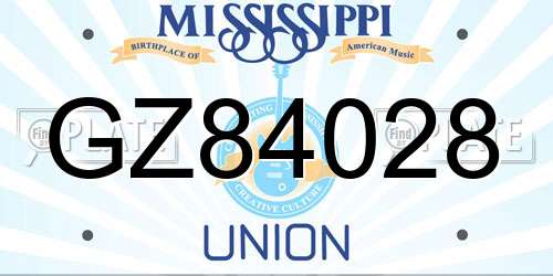 GZ84028 Mississippi License Plate