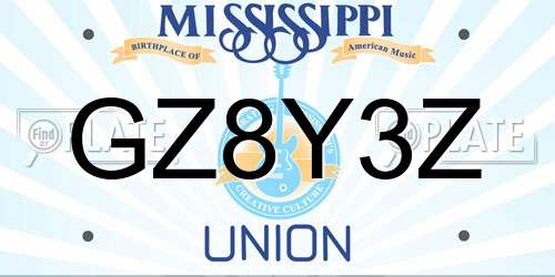 GZ8Y3Z Mississippi License Plate