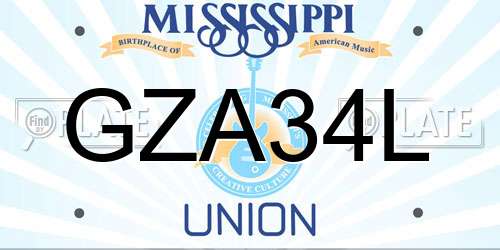 GZA34L Mississippi License Plate