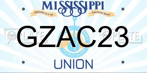 GZAC23 Mississippi License Plate