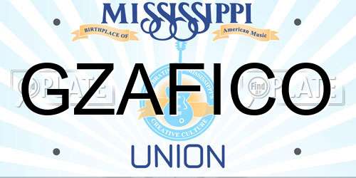GZAFICO Mississippi License Plate