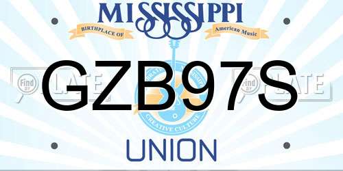 GZB97S Mississippi License Plate