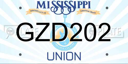 GZD202 Mississippi License Plate