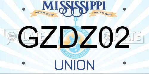 GZDZ02 Mississippi License Plate
