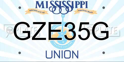 GZE35G Mississippi License Plate
