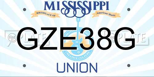 GZE38G Mississippi License Plate