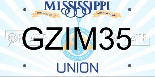 GZIM35 Mississippi License Plate