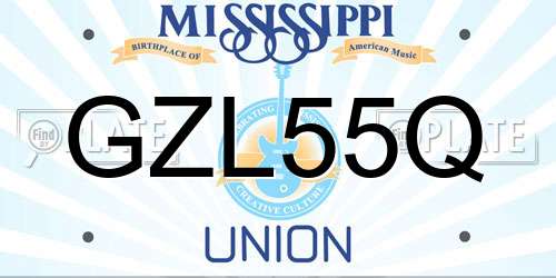 GZL55Q Mississippi License Plate