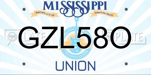 GZL58O Mississippi License Plate