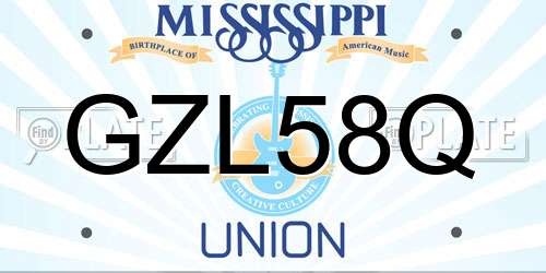 GZL58Q Mississippi License Plate