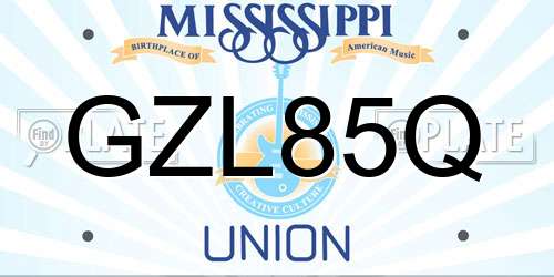 GZL85Q Mississippi License Plate