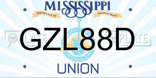 GZL88D Mississippi License Plate