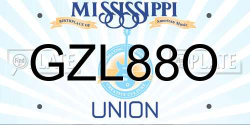 GZL88O Mississippi License Plate