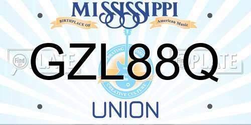 GZL88Q Mississippi License Plate