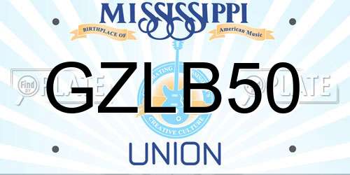 GZLB50 Mississippi License Plate
