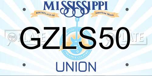 GZLS50 Mississippi License Plate