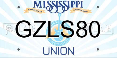 GZLS80 Mississippi License Plate