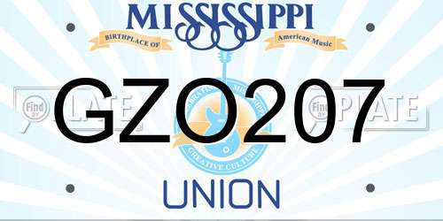 GZO207 Mississippi License Plate