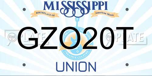 GZO20T Mississippi License Plate