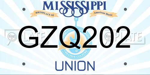 GZQ202 Mississippi License Plate