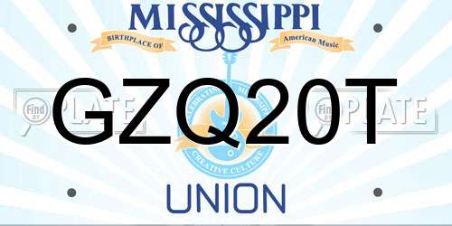 GZQ20T Mississippi License Plate
