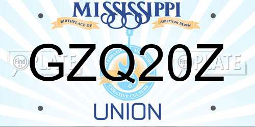 GZQ20Z Mississippi License Plate