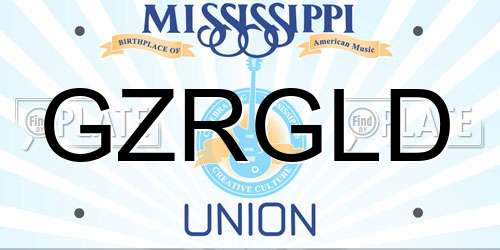 GZRGLD Mississippi License Plate
