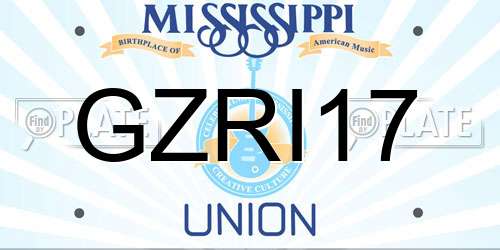 GZRI17 Mississippi License Plate