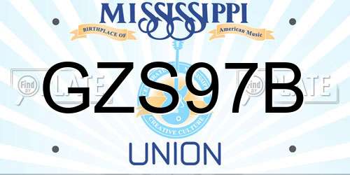 GZS97B Mississippi License Plate