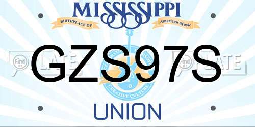 GZS97S Mississippi License Plate