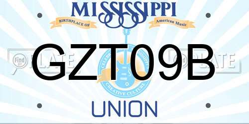 GZT09B Mississippi License Plate