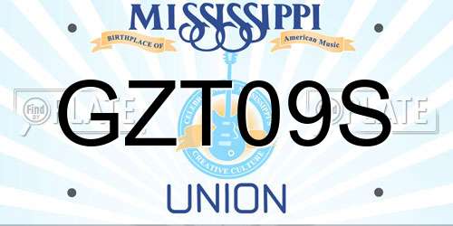 GZT09S Mississippi License Plate