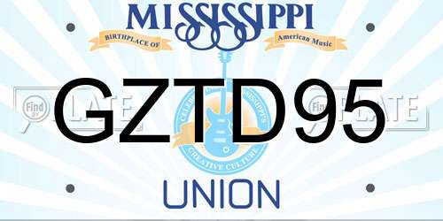 GZTD95 Mississippi License Plate