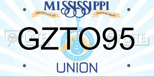 GZTO95 Mississippi License Plate