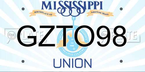 GZTO98 Mississippi License Plate