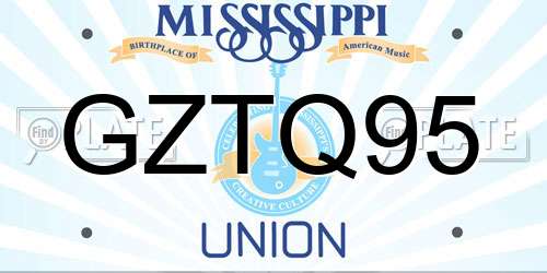 GZTQ95 Mississippi License Plate