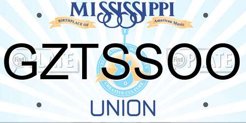 GZTSSOO Mississippi License Plate