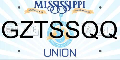 GZTSSQQ Mississippi License Plate