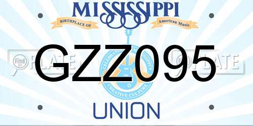 GZZ095 Mississippi License Plate