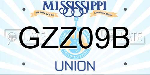 GZZ09B Mississippi License Plate