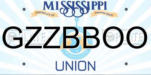 GZZBBOO Mississippi License Plate
