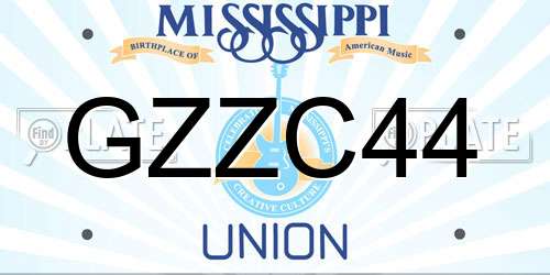 GZZC44 Mississippi License Plate
