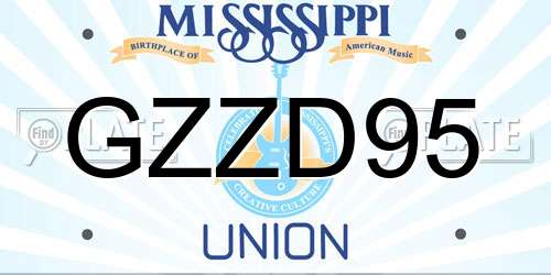 GZZD95 Mississippi License Plate
