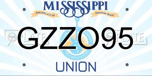 GZZO95 Mississippi License Plate