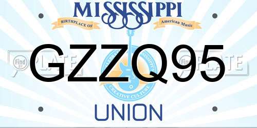 GZZQ95 Mississippi License Plate