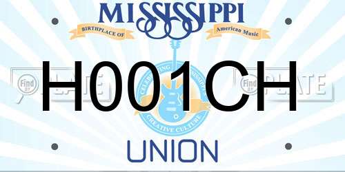 H001CH Mississippi License Plate