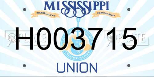 H003715 Mississippi License Plate