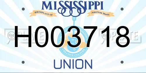H003718 Mississippi License Plate