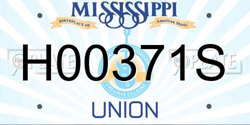 H00371S Mississippi License Plate
